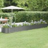vidaXL Garden Raised Bed Grey Powder-Coated Steel Extra Long Durable - 2 of 4