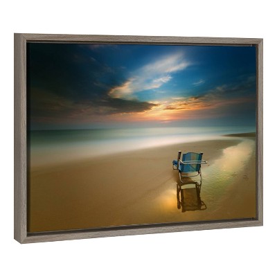 23" x 16" Brand new day Framed Canvas Wall Art - Amanti Art: Modern Style, Polystyrene Frame, Sawtooth Back Mount