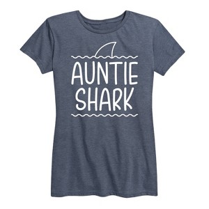 Women's - Instant Message - Auntie Shark Short Sleeve Graphic T-Shirt - 1 of 4