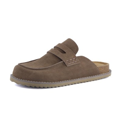CUSHIONAIRE Zola Women’s Penny Clog Mule – Suede Slip-On with Memory Foam, Cork Footbed & Flexible Outsole
