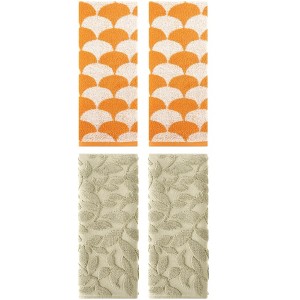 REGALWOVEN 4 Pcs Bathroom Hand Face Gym Spa Cotton Geometric Absorbent Soft Decorative Hand Towel - 1 of 4