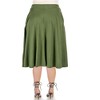 24seven Comfort Apparel Elastic Waist Pleated Pocket Plus Size Midi Skirt - 3 of 4
