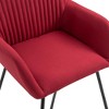 CLIHOME Modern Dining Chairs with Arms, Soft Upholstered Fabric Armchairs with Powder-Coated Steel Legs for Kitchen & Dining Room(Set of 2) - 2 of 4