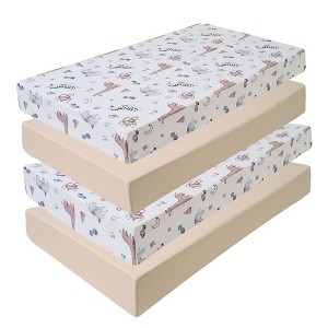 4-Pack Crib & Toddler Bed Sheets for Baby Girls and Boys, Fitted Mattress Sheets by Sweet Home Collection® - 1 of 4