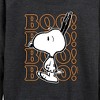 Women's - Peanuts - Boo Snoopy Scared Lightweight French Terry Wide Neck Long Sleeve Shirt - 2 of 4
