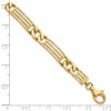 Black Bow Jewelry Men's 7mm 14k Yellow Gold Polished Link Bracelet, 8.5 Inch - 4 of 4