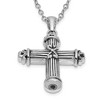 Black Bow Jewelry Rhodium Plated Sterling Silver Pillar Cross Ash Holder Necklace, 18in - 2 of 4