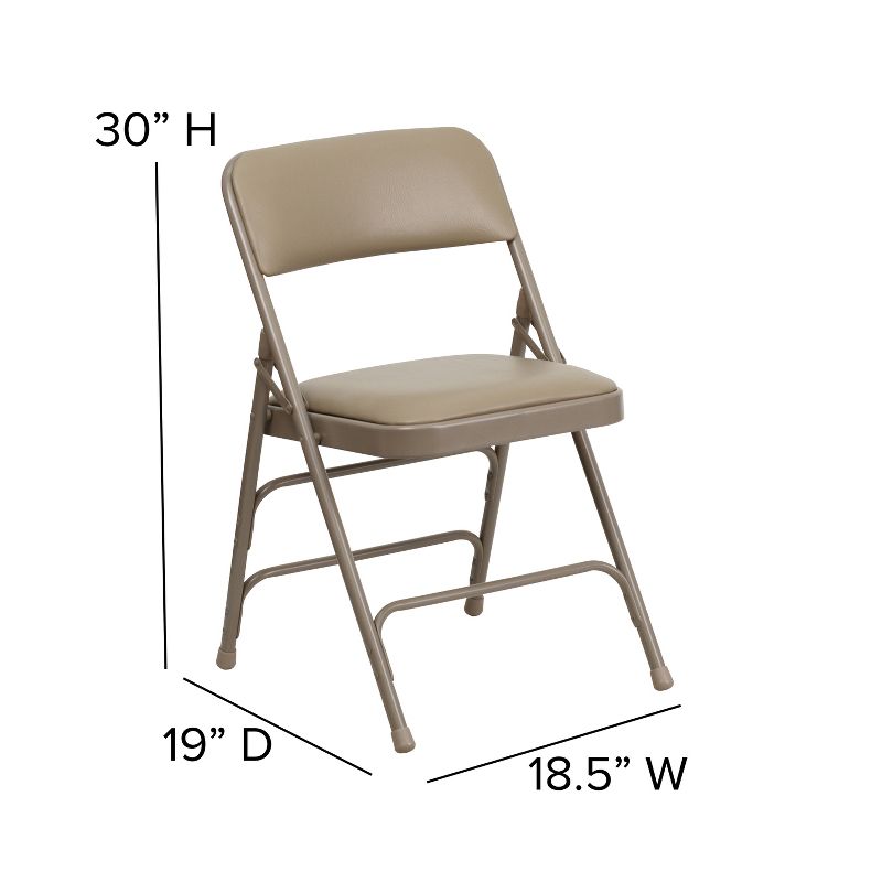 Emma and Oliver 2 Pack Home & Office Portable Party Events Padded Metal Folding Chair, 5 of 12