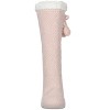 Memoi Women's Pair of Poms Plush-Lined Slipper Socks Pink 9-11 - 2 of 4