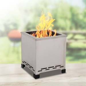 Sharper Image Tabletop Wood or Pellet Burning Outdoor Fire Pit Silver - 1 of 4