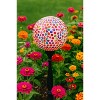 Very Cool Stuff Mosaic Glass Gazing Globe with Hanging Chain, Rainbow Flower Tile, 10in - 3 of 3