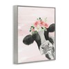 Stupell Industries Dairy Farm Cow Watercolor Portrait Pink Floral Crown Black Framed Giclee Art - 3 of 4