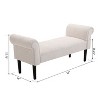 NicBex Modern 52" Bench Linen Upholstered Ottoman Bench with Armrests for Bedroom and Entryway - 2 of 4