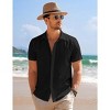 COOFANDY Men's Casual Short Sleeve Button Down Summer Beach Shirt Lightweight Textured Wrinkle Free Stretch Shirts - 3 of 4