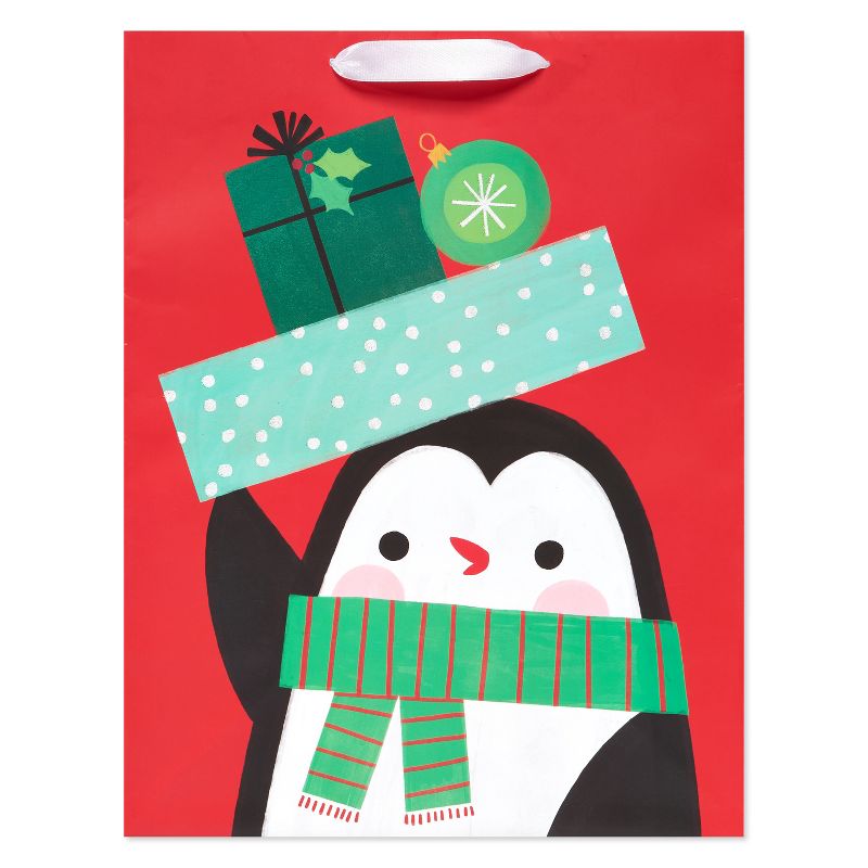 Large 13&#34; Penguin with Gifts Christmas Gift Bag, 3 of 6