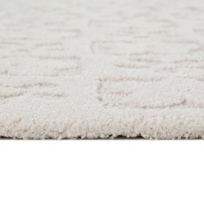 Gray and Off-White Rectangular Synthetic Kids' Rug