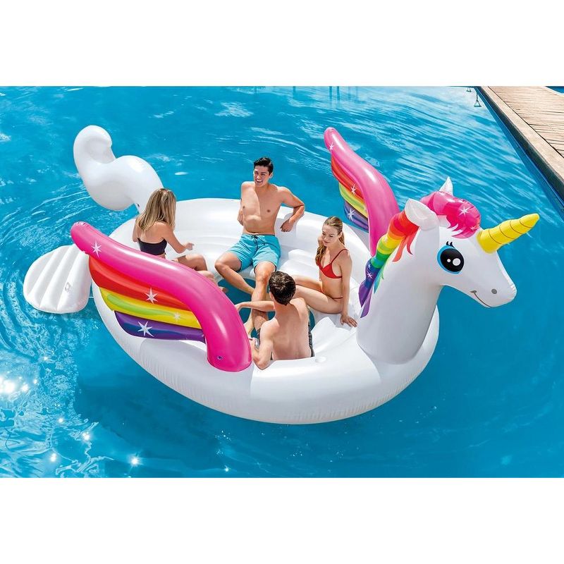 Intex 57296EP Unicorn Party Inflatable Pool Island Float 169L x 119W x 60H Inches, 2 of 4