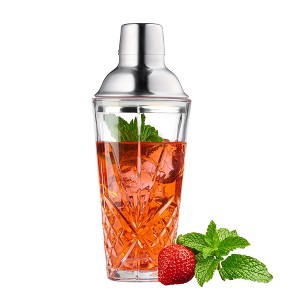 Le'raze 15oz Glass Cocktail Shaker Set with Airtight Stainless Steel Lid and Strainer. - 1 of 4