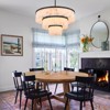CityFurn 34" D Modern Black Round Chandelier 3-Tier Alabaster Pendant Light for Dining Room - 2 of 4