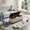 Airsurfer Beige/Gray Storage Bench Velvet Fabric Upholstered Large Storage Bench for Entryway,Bench for Sofa Bed Living Room Bedroom - 3 of 4