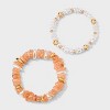 Beaded Stretch Bracelet 2pc - A New Day™ Peach/Gold - 3 of 4