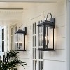 C Cattleya 22.25in 3-Light Modern Matte Black Outdoor Wall Lantern with E12 Base Socket - 4 of 4