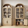 Arched Bookcase with Doors Modern 6-Tier Bookshelf with Storage Wooden Display Cabinet Farmhouse Storage Shelves for Living Room,Office - 4 of 4