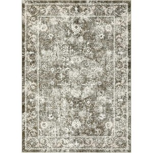 Vintage Floral Area Rug Washable Non Slip Rug Low Pile Thin Floor Carpet Soft Non Shedding Rug, Traditional Oriental Rug - 1 of 4