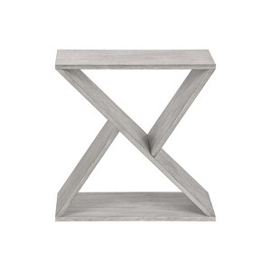 FONTOI Side Table with Slanted Storage Cubby, Bedside Table with Storage Shelf, Nightstand for Bedroom Living Room, Gray Wash, 11.75"*24.25"*24" - 1 of 4