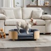 Elevated Dog Bed Pet Sofa with Solid Wood Legs and Bent Wood Back, Velvet Dog Bed with Removable Washable Cushion Cover - Cuddlewood - 3 of 4