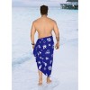 LA LEELA Men's Pirates Swimsuit Pareo Swim Trunks Swimwear Full Mens Beach Summer Sarong One Size Clip Art Skull, Royal Blue - 3 of 4