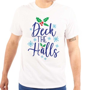 Christmas Deck The Halls Snowflakes Graphic T Shirt Men or Women Brisco Brands - 1 of 4