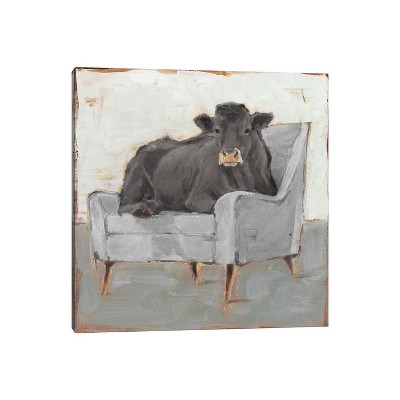 iCanvas Moo-ving In IV Black and Gray by Ethan Harper Canvas Print Wall Art
