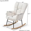 CAVINAS Teddy Fabric Glider Rocking Chair with High Backrest,Upholstered Rocking Chair,Nursery Accent Chair for Bedroom - 3 of 4