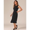 INSPIRE CHIC Women's Notch V Neck Elegant Work Office A-Line Dress with Pockets - 4 of 4