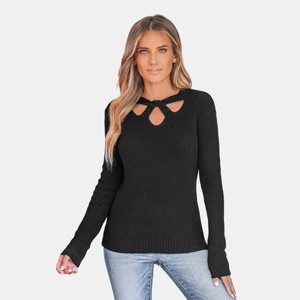 Women's Trendy Ribbed Cutout Sweater - Cupshe - 1 of 4