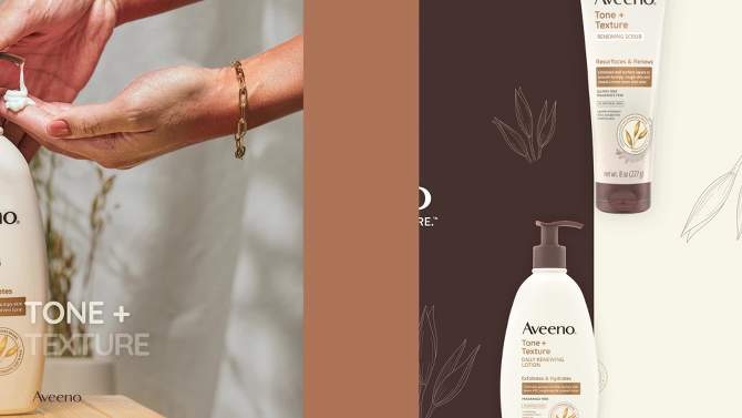 Aveeno Tone + Texture Renewing Body Night Cream, Fragrance-Free, 8oz, 2 of 13, play video