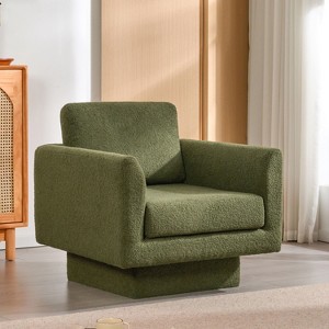 Zeus & Ruta 30" W Round Modern Accent Chair Fabric Armchair - 1 of 4