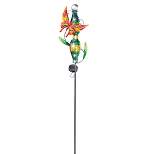 Collections Etc Solar Powered Glass Butterfly Outdoor Garden Stake