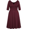 Women's Plus Size Cute Girl Elbow Sleeve Dress - oxblood | CITY CHIC - 4 of 4