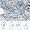 Acekool 9x12 Washable Area Rug, Soft Non-Slip Oriental Medallion Carpet, No Shedding Large Floor Mat for Living Room Bedroom Dining Room, Grey - 2 of 4