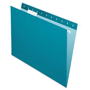 Pendaflex Essentials Colored Hanging Folders 1/5 Tab Letter Teal 25/Box 81614