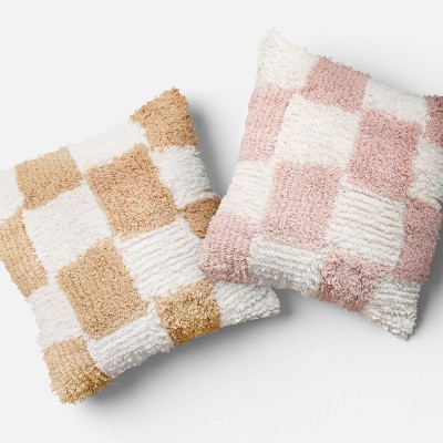 Tufted Checkerboard Cotton Square Throw Pillow - Room Essentials™