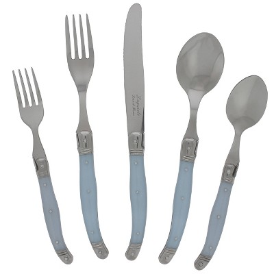 French Home Laguoile 20pc Stainless Steel Silverware Set Blue