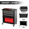 MAYEERTY 4-Drawer Rolling Tool Chest with Cabinet, Heavy-Duty Steel Tool Cart for Garage, Workshop, Repair Shop, Black - 4 of 4