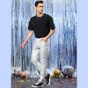 Lars Amadeus Men's Metallic Slim Fit Night Club Disco Shiny Faux Leather Pants - 2 of 4