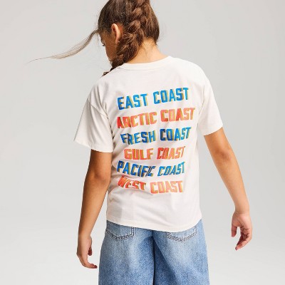 Cat & Jack Girls' 4th of July Oversized Short Sleeve 'USA' Graphic Jersey T-Shirt - Cat & Jack™ Cream L — фото 3