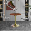LeisureMod Verve 27" Round Dining Table - MDF Wood Top with Brushed Gold Pedestal Base Accent Side Table for Kitchen and Home - 3 of 4