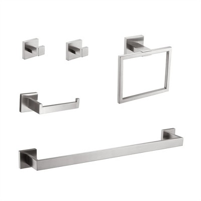 OUTSUPPLY 5-Piece Bathroom Set, Rustproof Wall Mounted Hardware for Bath, Kitchen, Towel Bar, Hooks