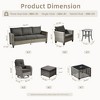 XIZZI Patio Furniture Sets Designed for Outdoor Relaxation, Comfy 3.5-Inch Cushions & 360° Swivel Action for Extra Comfort, 9 Pcs/Set, Black - 3 of 4